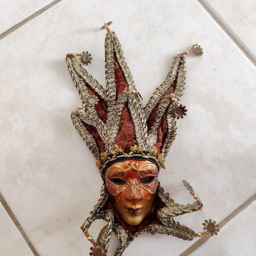 Handmade Venetian decorative mask like new, 25×20 cm