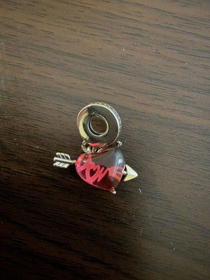 Pandora symbol red heart love charm like new