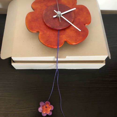 Ceramic wall clock hanging handmade new