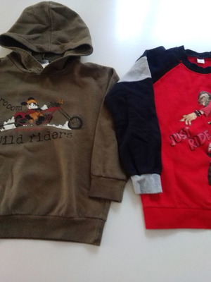 Children's shirts used, pack of 2, size 8, red and brown