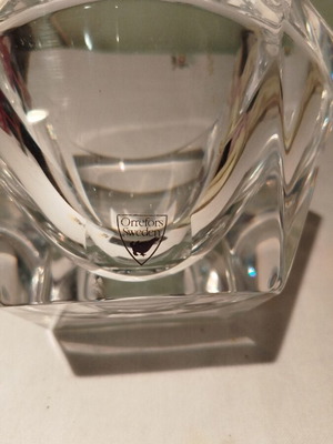 Crystal Orrefors Sweden ashtray used with minor chip