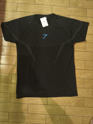 Gymshark Onyx V5 Compression Shirt new, black and Tiffany blue