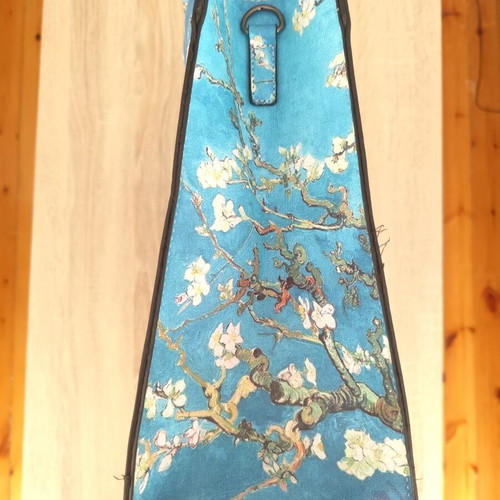 Shoulder bag with Vincent van Gogh painting design, like new, turquoise
