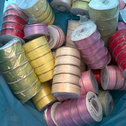 Satin ribbons new, 3mm x 100m, 100 spools, double-sided