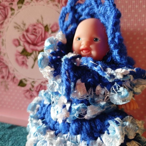 Doll with Handmade Dress and Hat New