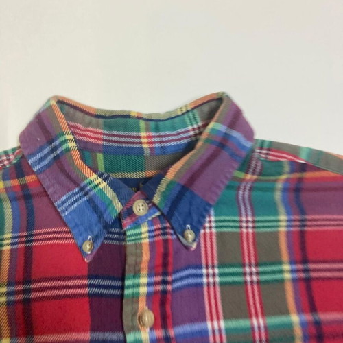 Ralph Lauren 90s flannel shirt XL, colorful block pattern, long sleeve