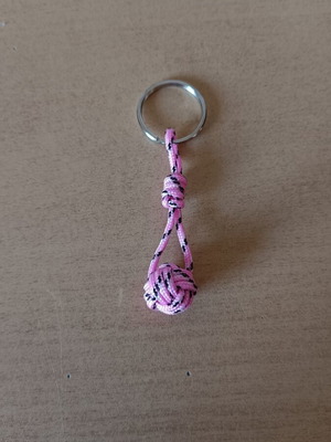 Handmade keychain from 2mm paracord, pink, new