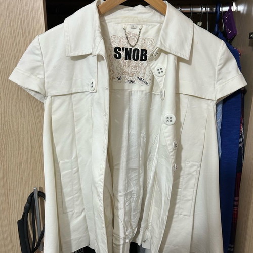 Women's jacket new white with short sleeve size M