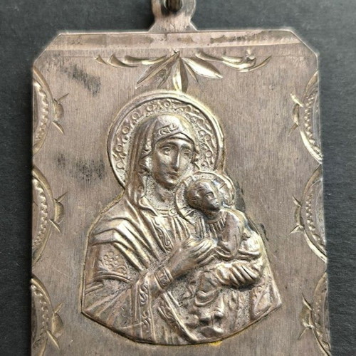 Large silver pendant used, 3.5x4.5 cm, .900 silver