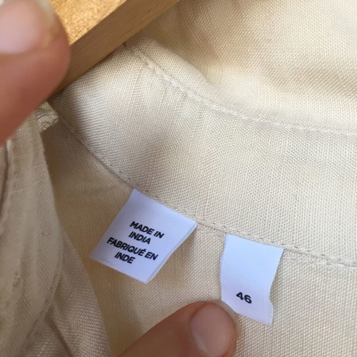 Viscose/Linen Oversized Beige Shirt XL Selected Femme like new