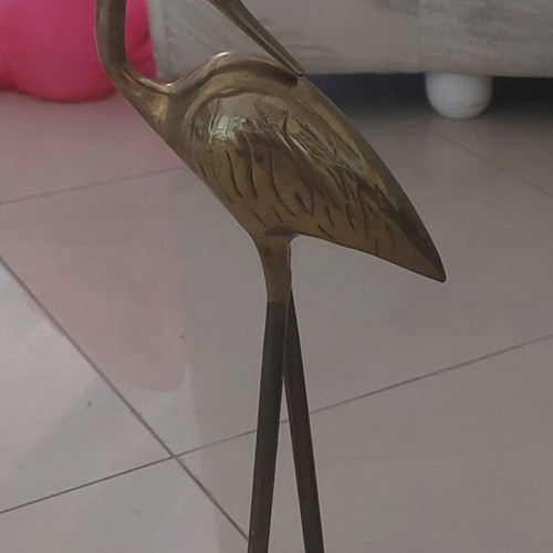 Decorative metal heron 33cm high