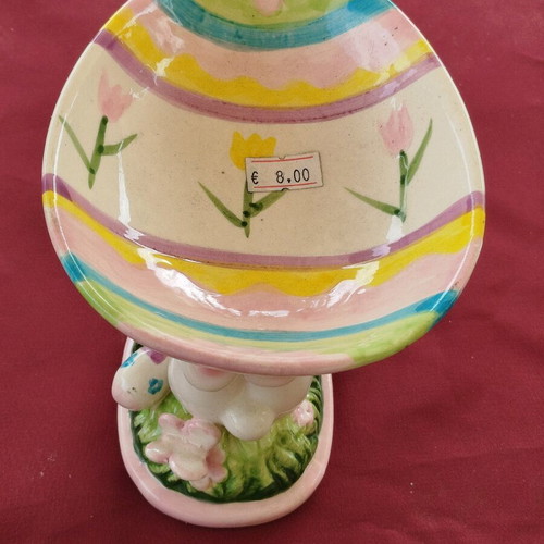 Easter porcelain egg holder new with bunny design