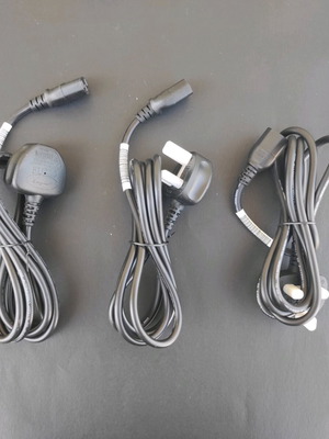 Power supply cables new, pack of 3 with UK plug