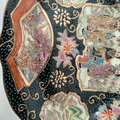 Satsuma decorative platter used