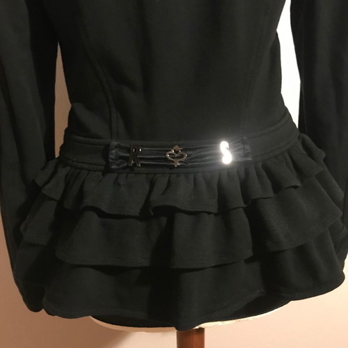 Rossodisera women's jacket with hood and ruffles used, black, size M