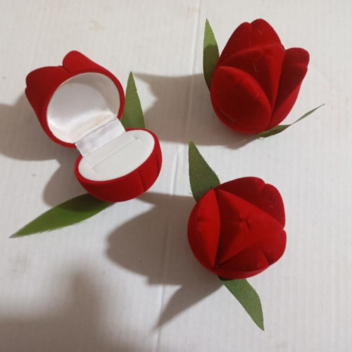 Ring box rose set of 3 new, red