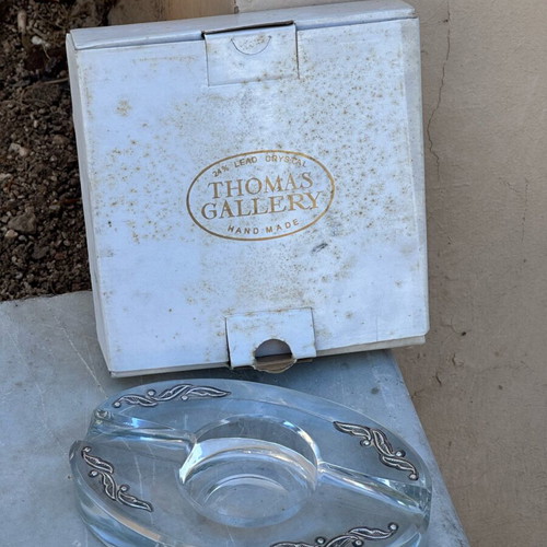 Thomas Gallery Crystal Ashtray 24% Lead Crystal like new with box