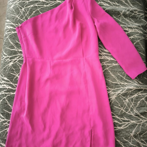 Topshop One-Shoulder Dress New, Pink, Size L