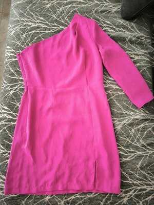 Topshop One-Shoulder Dress New, Pink, Size L