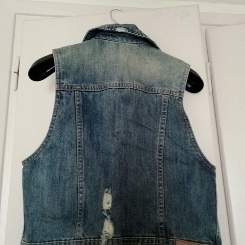 Pink Woman denim vest like new, blue, size XS