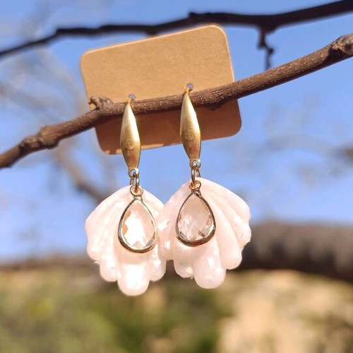 Shell earrings handmade new from polymer clay