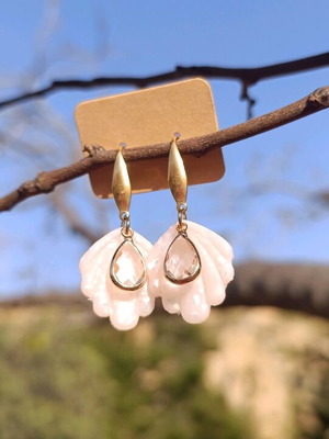 Shell earrings handmade new from polymer clay