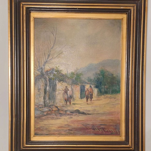 Oil painting by Ch. Palaiologos used with frame