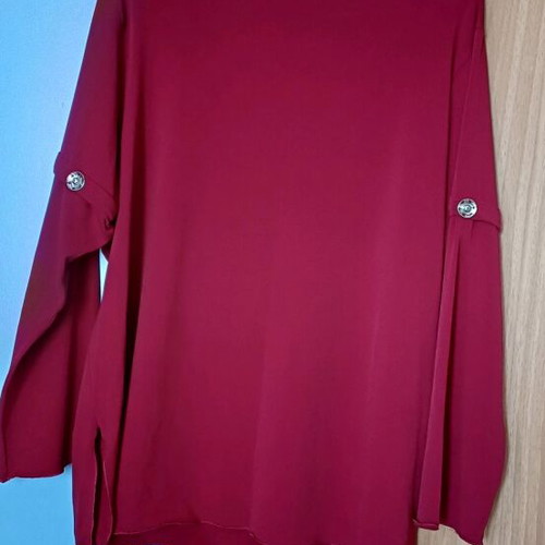 Blouse new red with studs for spring and autumn