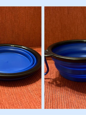 Portable collapsible water and food bowl for pets new