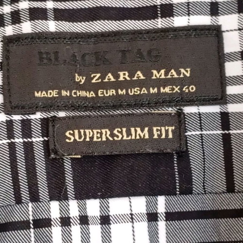 Spring men's shirt Zara size M like new, black and white
