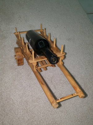 Wine serving stand like new made of bamboo