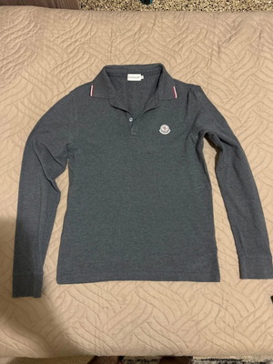 Moncler Grey Polo Shirt long sleeve medium like new