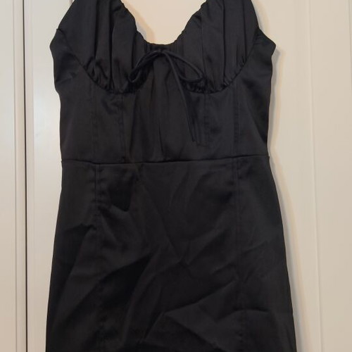 Bershka satin mini dress like new, black, size S