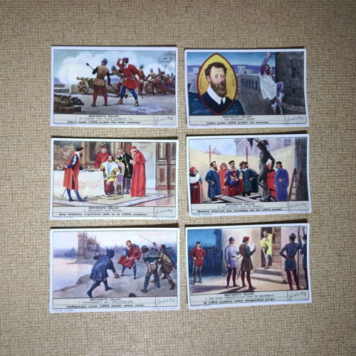 Liebig Cellini set of 6 collectible cards like new
