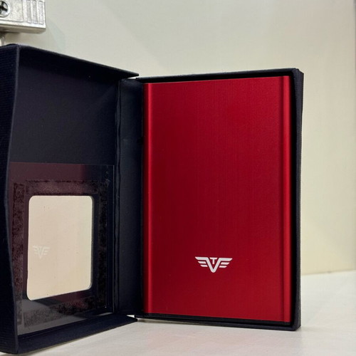 Tru Virtu Click & Slide Silk Red card holder new, red
