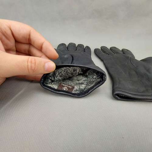 Jeronimo leather gloves black used, size S