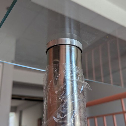 Glass table with metal legs new