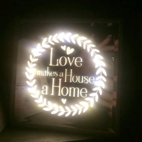 LED Lighted Frame 16×16 cm New with Wooden Frame