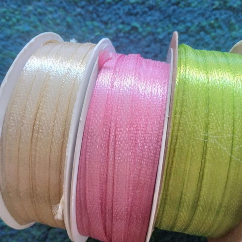 Ribbons 6 pieces 3mm×50 meters new, multicolor