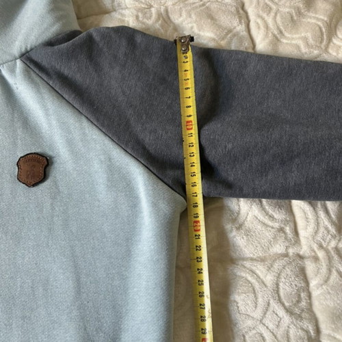 Naketano hoodie used, gray and turquoise, size L