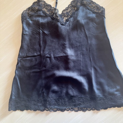 Intimissimi black satin lingerie top with lace, XL