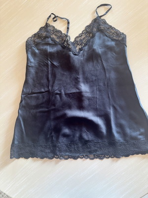 Intimissimi black satin lingerie top with lace, XL
