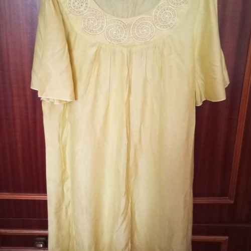 Yellow dress like new, size L, thin fabric