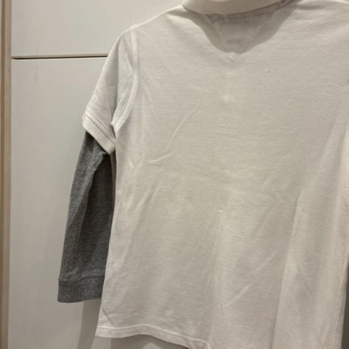 Tommy Hilfiger children's polo shirt new, age 7, white and gray
