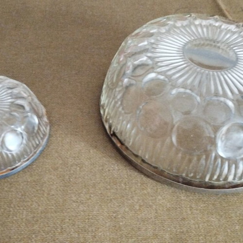 Vintage Crystal Salad Bowl 23cm with Silver Rim like new plus Bonus Small Bowl