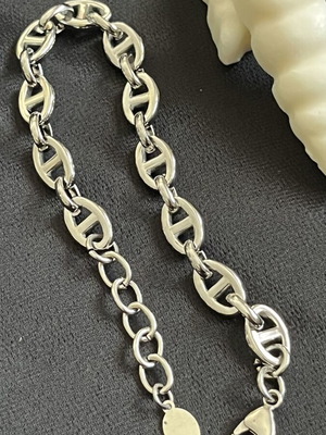 Bracelet modern stainless steel silver color, new