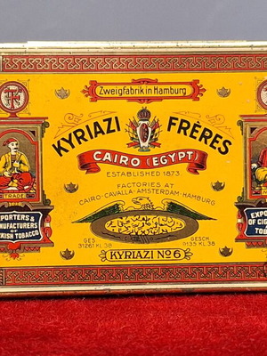 Kyriazi Frères Cigarette Box used, collectible vintage design