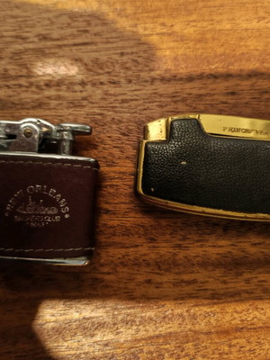 Collectible lighters used, Vertex 1970 and New Orleans with leather