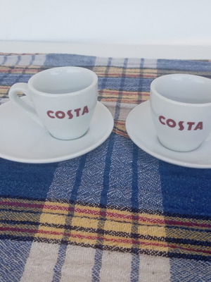 Σετ πορσελάνινα φλιτζάνια καφέ Costa Coffee σαν καινούργια, 2 τεμάχια