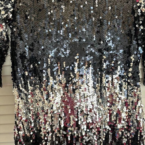 Mini sequin dress dark blue and silver used, size S